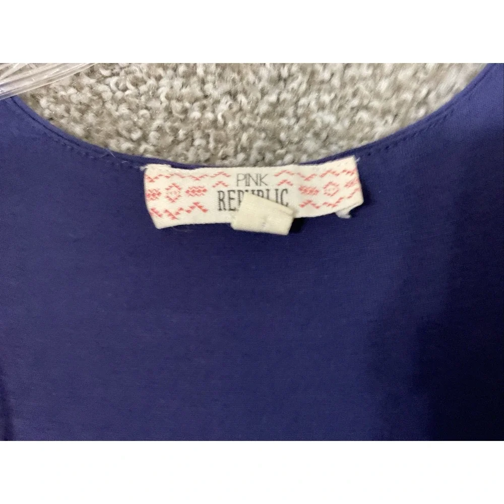 Pink Republic Maxi Dress S Purple Navy White Geometric Sleeveless Long Women